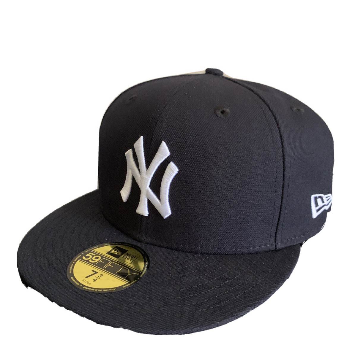 New Era New York Yankees Fitted Baseball Cap Navy Blue 7 3/4 | eBay