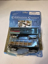 Cobblestone Corners Collectibles C & C Railways Log Carrier & Box Car Opened