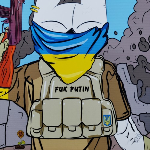 Russia Vladimir Putin guerra ucraina arte originale di graffiti artista new york PUKE - Foto 3 di 5