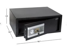 Stalwart Safe Box Digital Security Box with Keypad and Manual Override Key