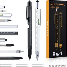 Men Christmas- Multitool Pen with LED Light, Flathead, Phillips Screwdrivers, Le