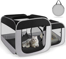 Cat Playpen with Separate Areas, Puppy and Small Animals,