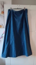 Liz Claiborne Petite Women's A Line Blue Denim Maxi Skirt. Size 14.