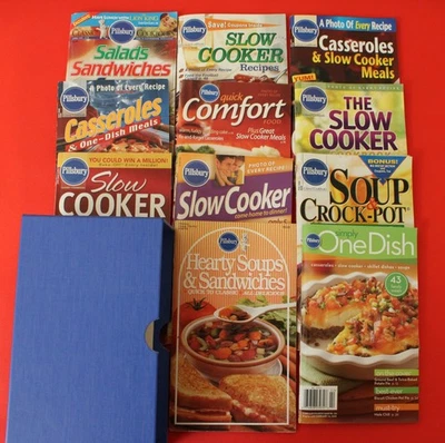 Pillsbury Cookbook Booklets AND a Hard to Find Slip Cover - Soups / Slow Cooking - Image 1 of 4