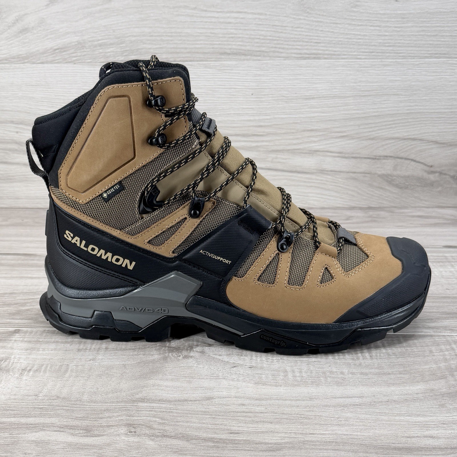 Salomon Quest 4 GTX 412925 Hiking Boots Brown Black Waterproof Men's 13 US