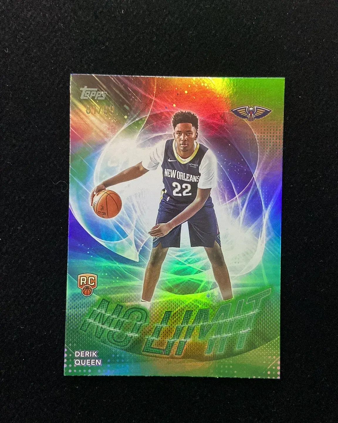 2025-26 Topps Flagship No Limit Derik Queen RC Rookie 81/99 Green Foil #NL-13 HD