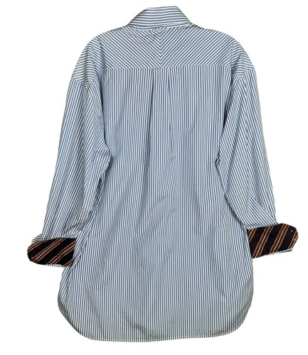 Vintage Tommy Hilfiger Mens Blue Stripe Dress Shirt Large Preppy Old Money READ - Picture 9 of 10