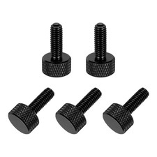 5 Pcs M5x16mm Flat Head Knurled Thumb Screws for Graphics Card, Black
