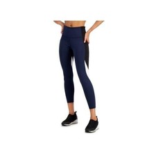 Ideology Leggings Women Size L Blue 7/8 Length High Rise Side Pocket Performance