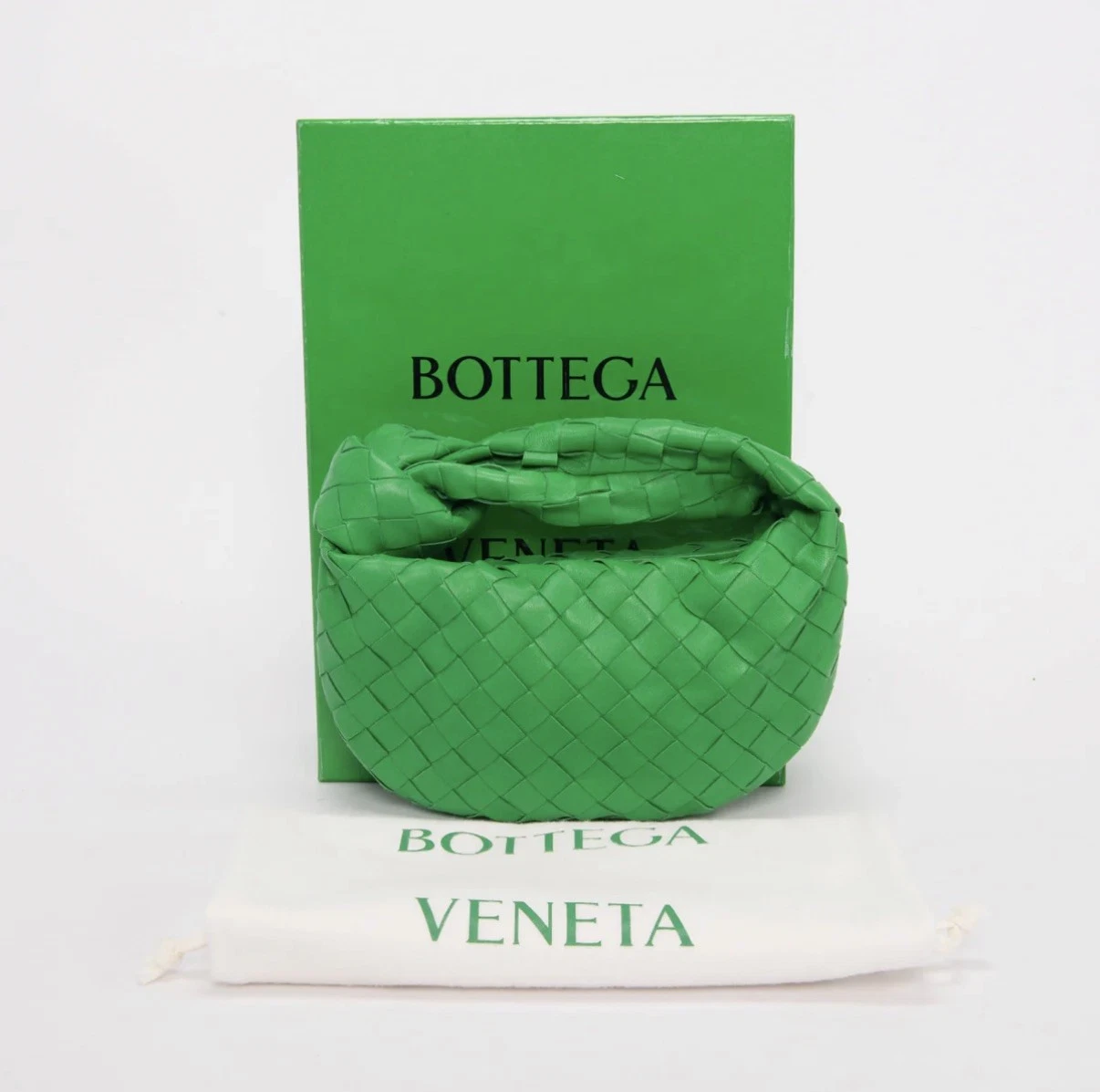 Bottega Veneta — Bottega Veneta Signature Leather Mini Jodie Handbag Parakeet
