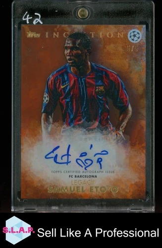 SAMUEL ETO'O 5/5 TOPPS INCEPTION UCL FC BARCELONA LEGACY 2022 AUTOGRAPH ENG
