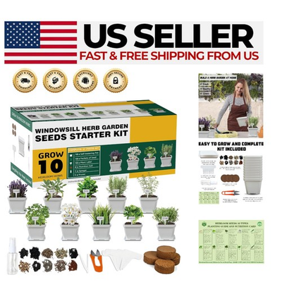 #ad #ad GMO Free Herb Garden Starter Kit with 10 Pots amp; Nutritional Soil for Kitchen DIY $51.48