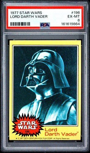 Vintage 1977 Topps Star Wars Lord Darth Vader #196 PSA 6 Series 3 Hot Card!