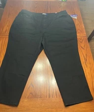 Catherines  Womens Jeans 28WP Right Fit Curvy Stretch Straight Black Denim