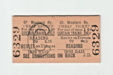 Great Western Railway Ticket Reading to Henley on Thames  1933
