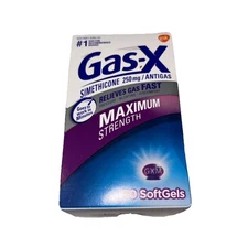 Gas-X Maximum Strength Gas Relief 50 Softgels w/Simethicone Exp. 11/2027 New