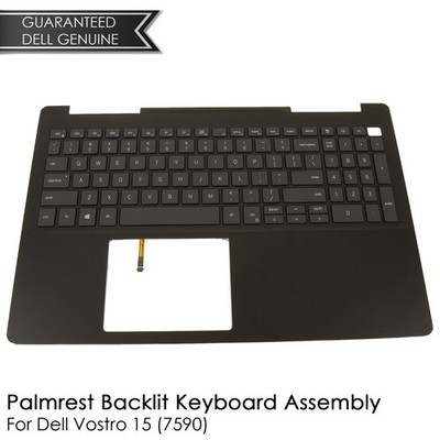 New Dell OEM Vostro 15 7590 Palmrest Backlit Keyboard Assembly No TP WNTTJ F5WFC