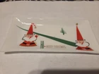 Vintage Antique Milk Glass Santa Christmas Trinket Dish