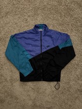 Vintage 1990 s Nike Retro Windbreaker Jacket Aqua Grape Size Small