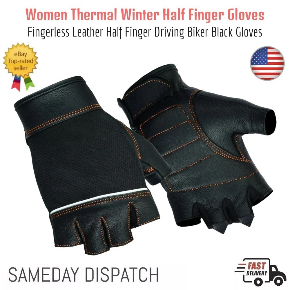 Women Thermal Windproof Winter Half Finger Gloves Touch Screen Warm Mitten S-5XL