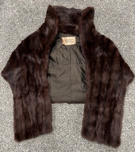 Vintage Collared Mink Fur Stole Cape Lined with 2 Pockets! Bullock’s Santa Ana - Picture 1 of 7