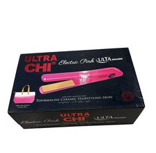 NEW Ultra Chi Tourmaline Ceramic Hairstyling Iron Pink 1" Ulta Exclusive read