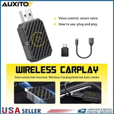 Mini Wireless CarPlay Adapter for Apple Plug & Play Low Latency Converts Wired