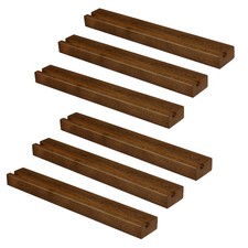 6-Pack Espresso Wall-Mount Wood Vinyl Record Shelves - LP Display Storage