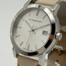 BURBERRY BU9022 Heritage Nova Check Swiss Silver 38mm Unisex Watch