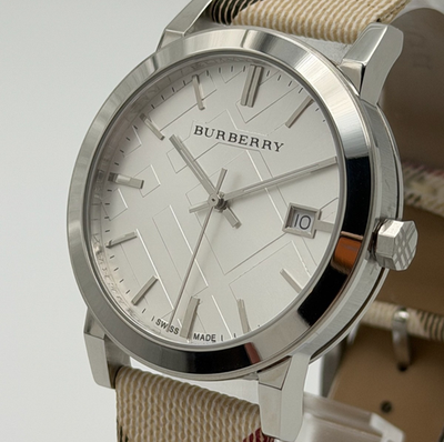 #ad BURBERRY BU9022 Heritage Nova Check Swiss Silver 38mm Unisex Watch $179.89