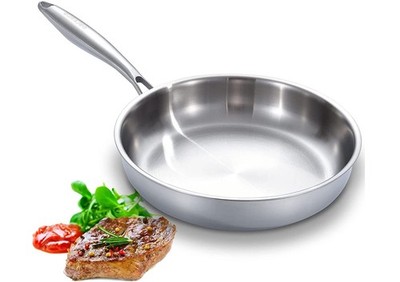 Full Clad Tri-Ply Stainless Steel Frying Pan 10 inch, All Stove Compatible Up...
