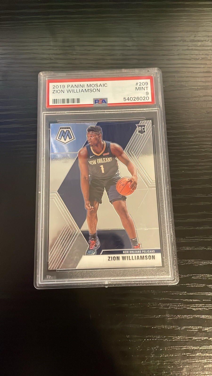 Panini 2019-20 Mosaic Rookies Zion Williamson Rookie #209 Pelicans PSA 9