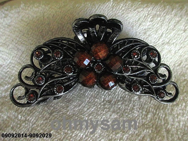 CLOSEOUT 10 NUEVO PINZA DE PELO DE PLÁSTICO ESTILO VINTAGE / PEINE PLANO / PIEDRA / ENCAJE / 3 1/2 Foto 4 de 4