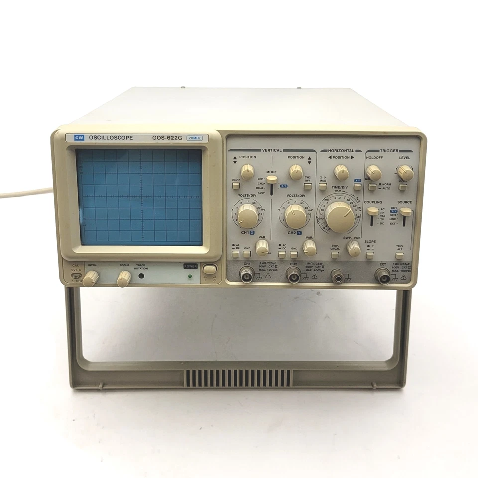 GW Instek GOS-622G Dual Channel Analog Oscilloscope 20MHz Bandwidth 115/230VAC - Image 4 of 4