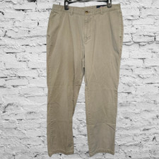 Vineyard Vines Club Chino Pants Mens 35 x 31 Tan Straight Leg Pockets Button Zip