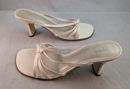 New Jacqueline Ferrar Women's Bone Slip On Strappy Heel Sandals Size 9 1/2 M - Picture 6 of 9