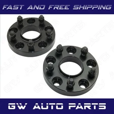 2 BLACK 1" HUB CENTRIC WHEEL SPACER 5X120 Fit 2020 to 2023 NEW Corvette