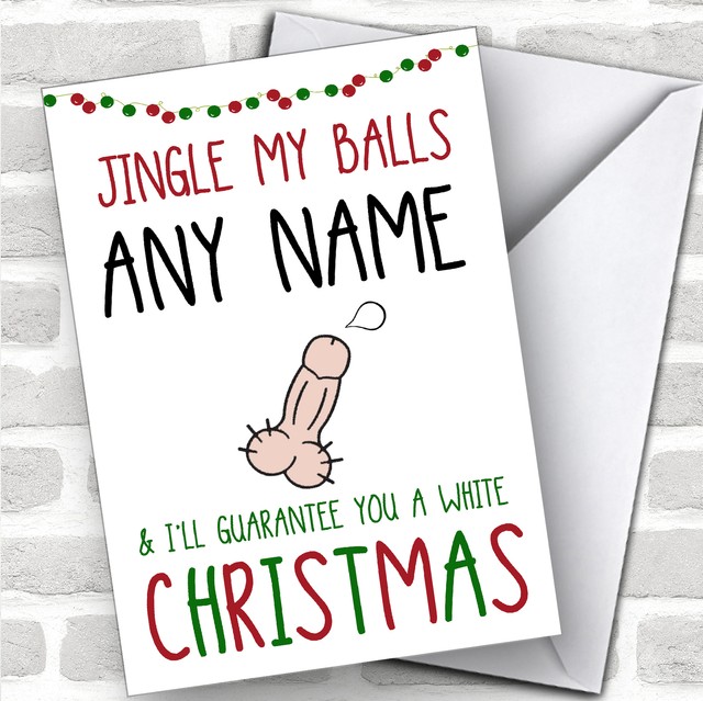 Adult Rude Jingle My Balls Funny Joke Personalized Christmas Card eBay