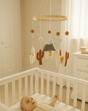 Llama Baby Mobile Alpaca Cactus Animals Mobile Felt Crib Nursery Handmade