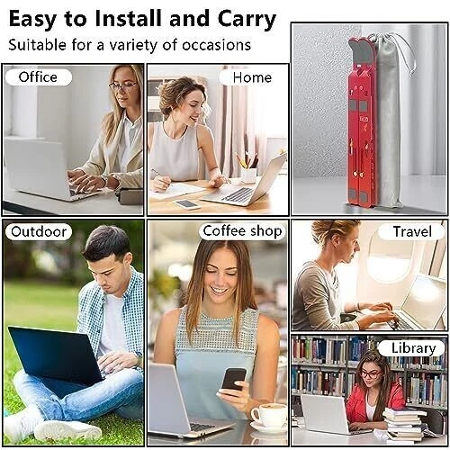 Laptop Stand Computer Tablet Stand Adjustable Aluminum Foldable Portable Lapt...