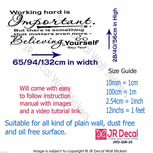 Believing in Yourself - Harry Potter Quote Inspirational wall stickers Decals - 第 3/8 張圖片