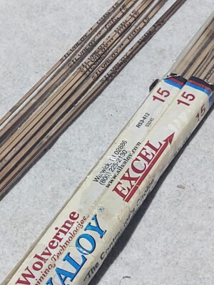 4ct. Wolverine Silvaloy 15 Excel 15% Silver Brazing Rods USA Lot Of 4 Rods 