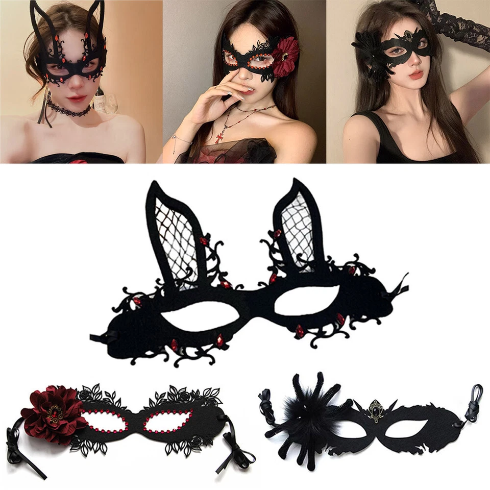 Halloween Mask Masquerade Party Sexy Hen Balls Fancy Dress Venetian Flower❀ - Image 3 of 4