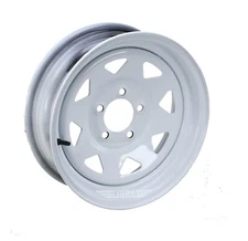 LIBRA 14 x 5.5 Trailer Wheel 5 Lug on 4.5" Bolt Pattern White Spoke -17004