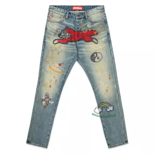 NWTBBC Icecream Embroidery Running Dog Men's Jeans Size 30-40 - Picture 2 of 13