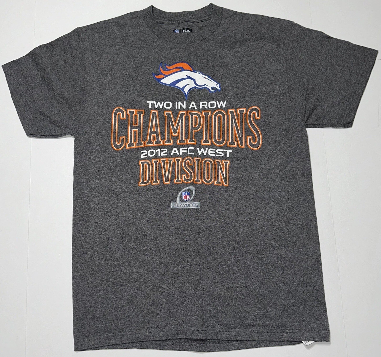 T shirt Denver Broncos 2012 NFL AFC West Division Champions due di fila media