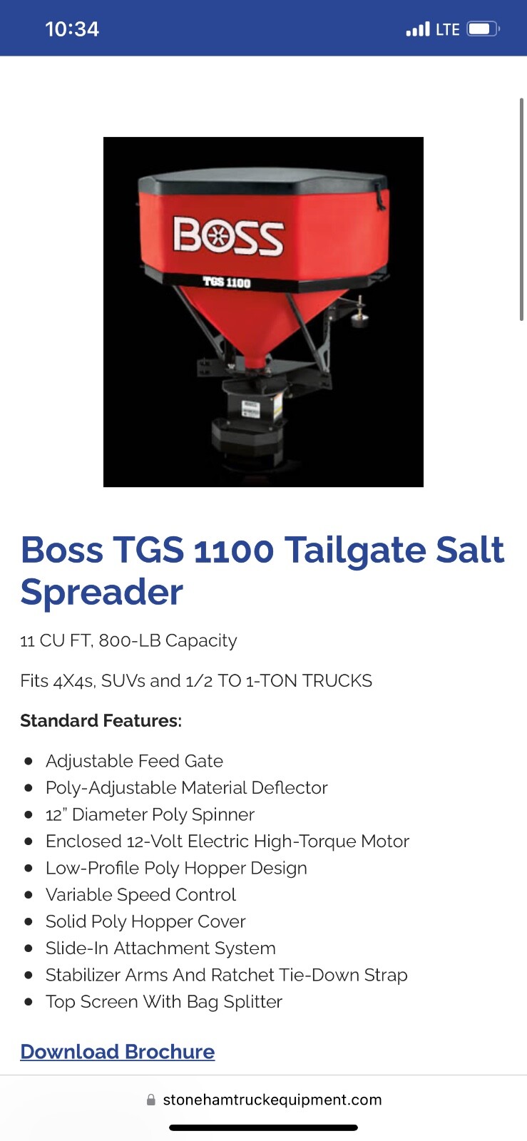 Boss TGS 1100 salt spreader 2022 LIKE NEW/EXCELLENT CONDITION!! eBay