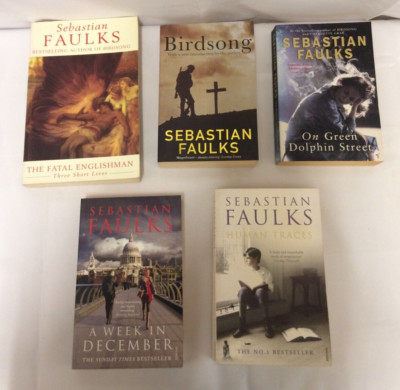 5xSebastian Faulks books-Human Traces Birdsong Fatal Englishman Week In December