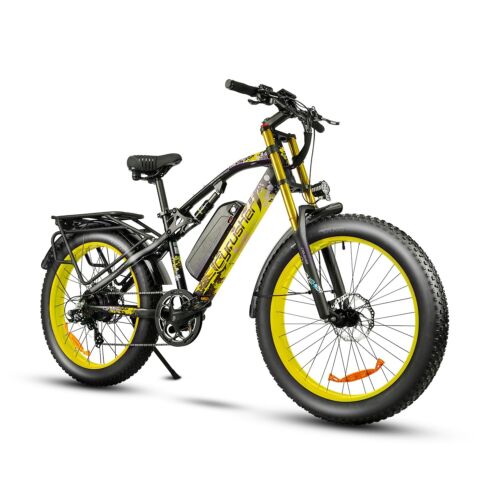 Electric Bike 26" Fat Tire 750W 48V/17AH Full Suspension E-Bike Bicycle MTB US - Picture 1 of 11