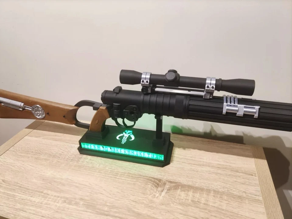 Carabina EE-3 de Boba Fett impresa en 3D personalizada del libro de Boba Fett y soporte Foto 2 de 4